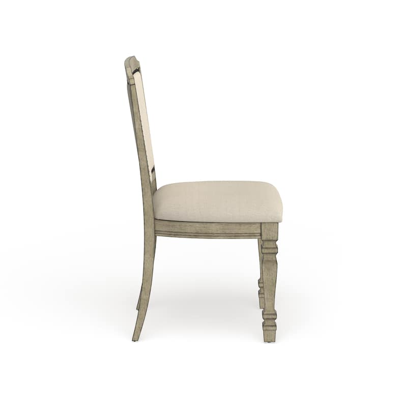 Furniture of America Tani Vintage White Fabric Side Chairs (Set of 2)
