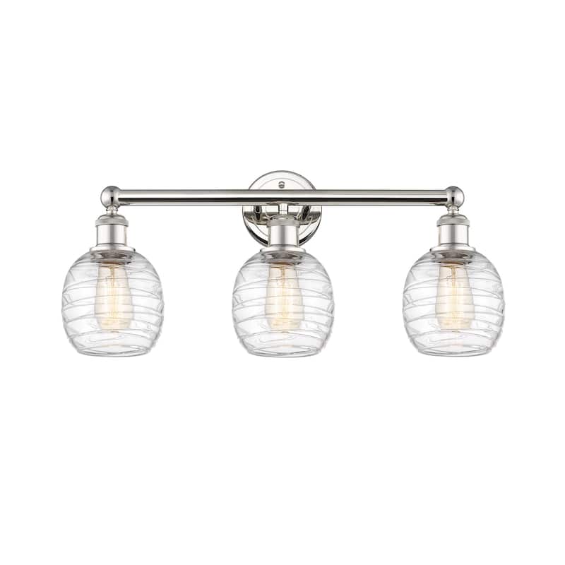 Innovations Lighting 616-3W-12-24 Belfast Vanity Belfast 3 Light 24" - Polished Nickel / Deco Swirl