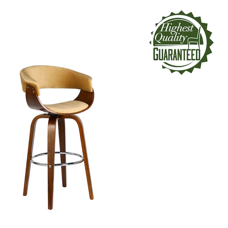 Porthos Home Axel Swivel Bar Stool, Suede Upholstery, Beechwood Legs
