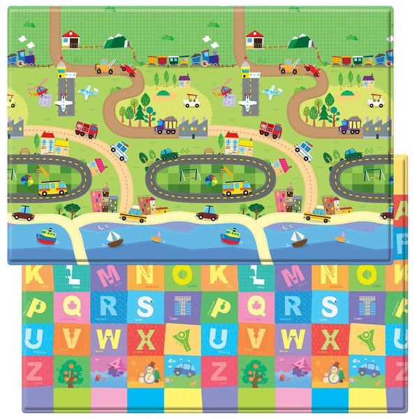 slide 2 of 5, Happy Village Playmat - 82.5in L X 55in W