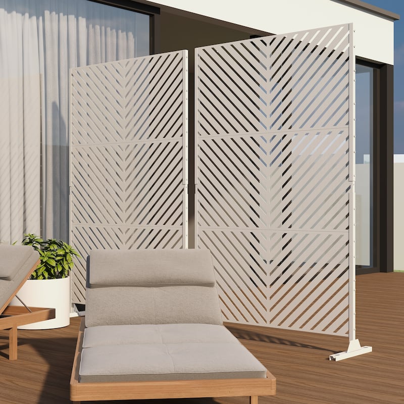 Outdoor Free Standing Metal Privacy Screen