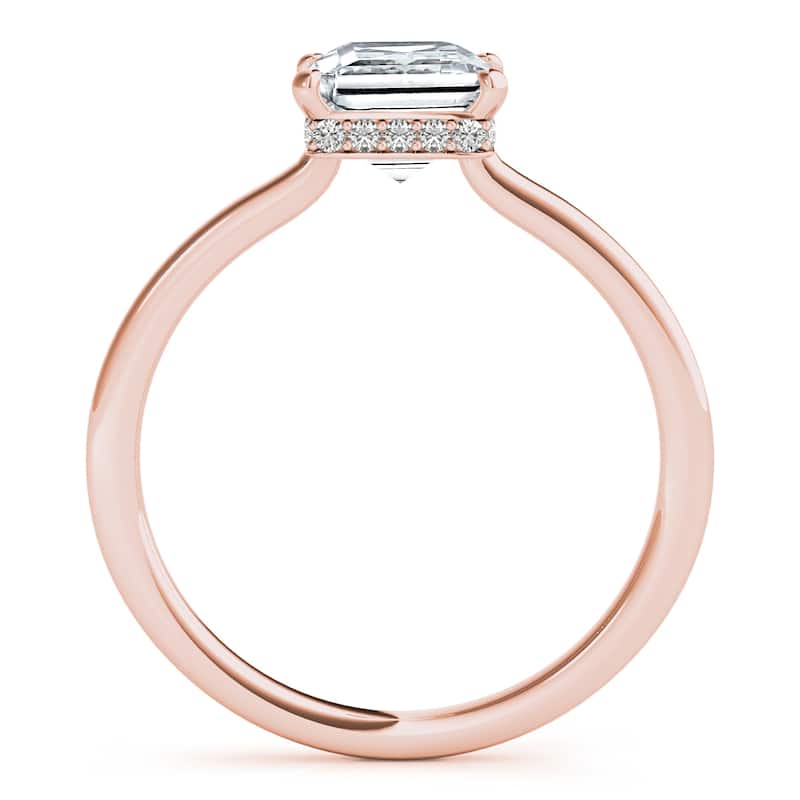 Auriya 14k Rose Gold Lab Grown Princess Diamond Halo Engagement Ring 0.50 to 5.00 ct. tw. (F-G VS)