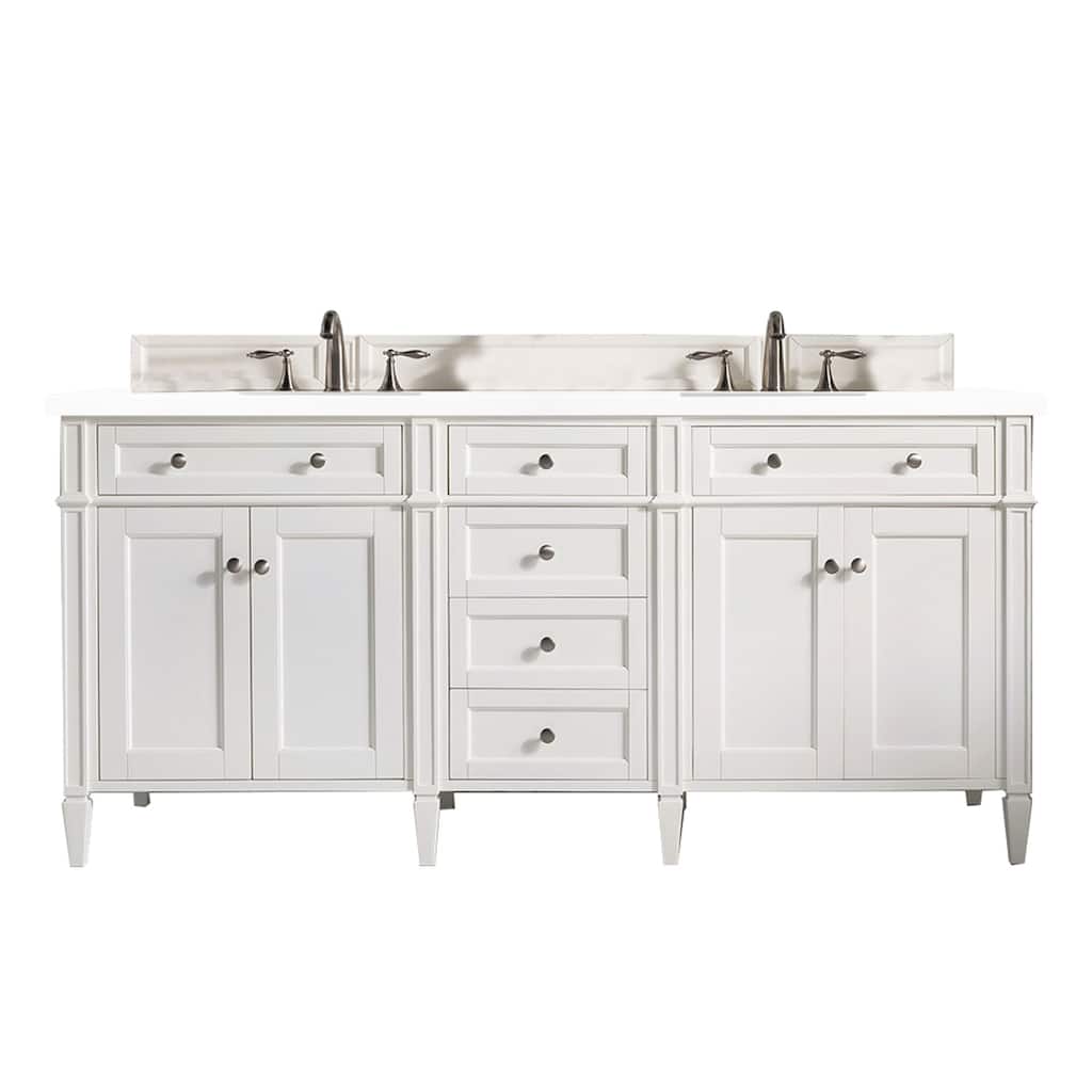 James Martin Vanities Brittany 72" Double Vanity, Bright White