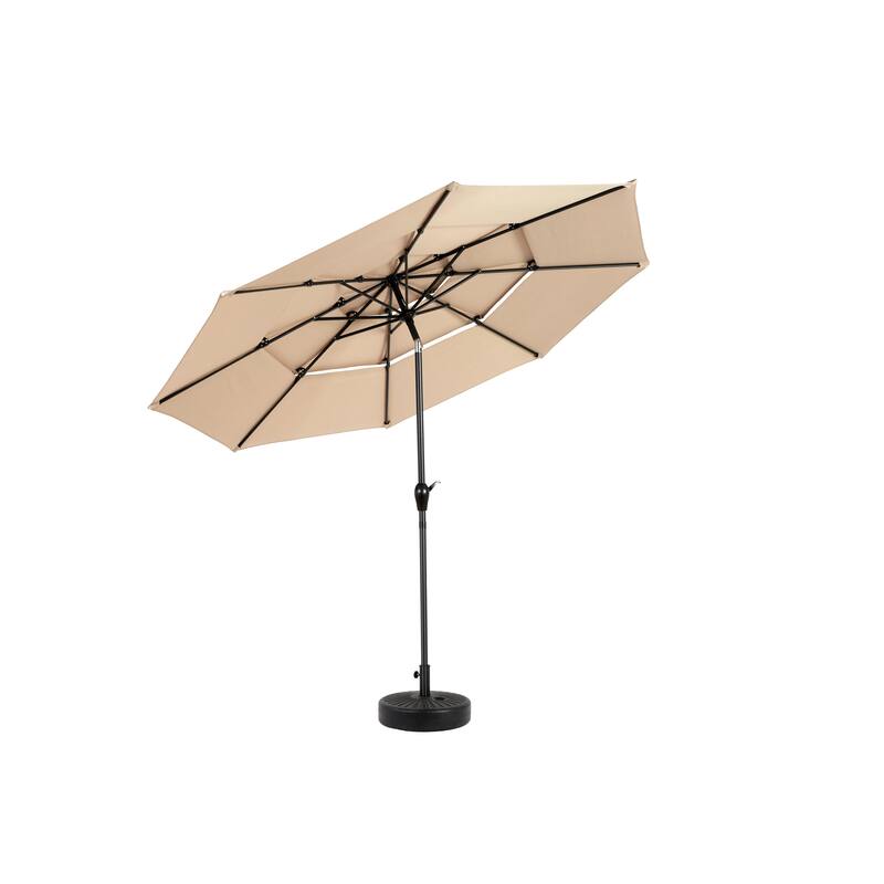Aluminium 10ft 3 Tier Auto-tilt Umbrella ,Outdoor Patio Umbrella - Market Table Pool Deck Umbrella (Base Not Included)