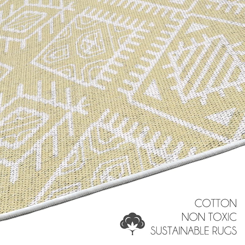 Sussexhome Heavy Duty Ultra Thin Non Slip Washable Cotton Indoor Rug - 2' x 3'