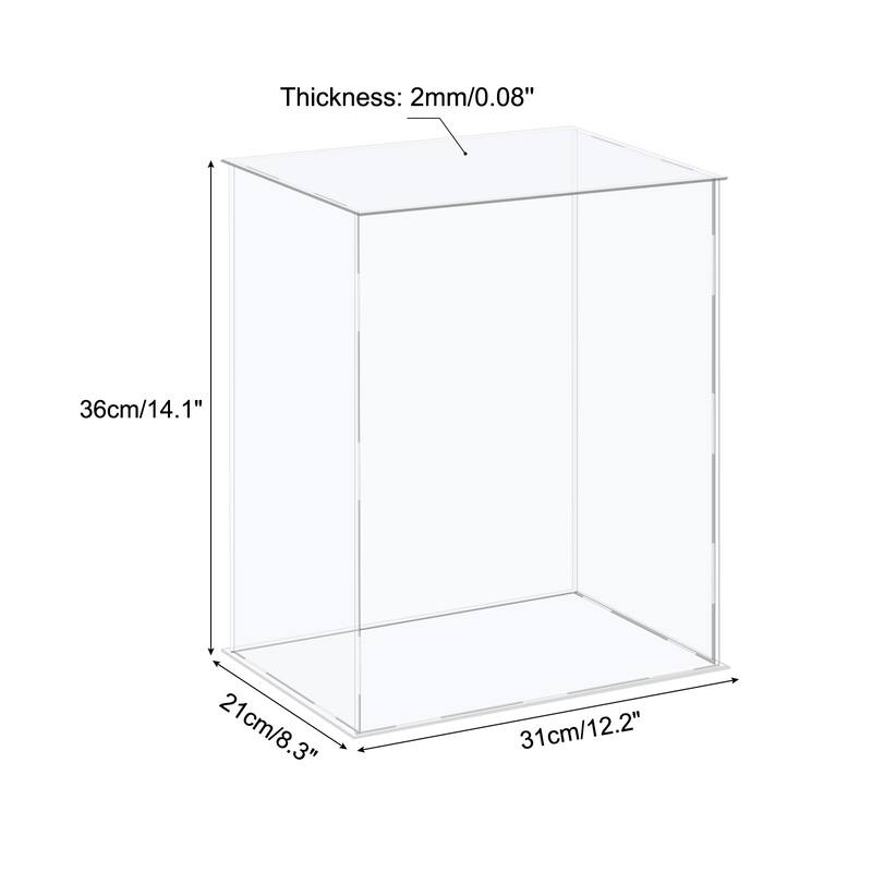 Acrylic Display Case Plastic Box Storage Box Clear Assemble Showcase