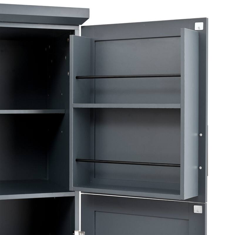 70.9"Tall Freestanding Kitchen Pantry Cabinet with Doors, Pull-out Trays and Adjustable Shelves for Organization