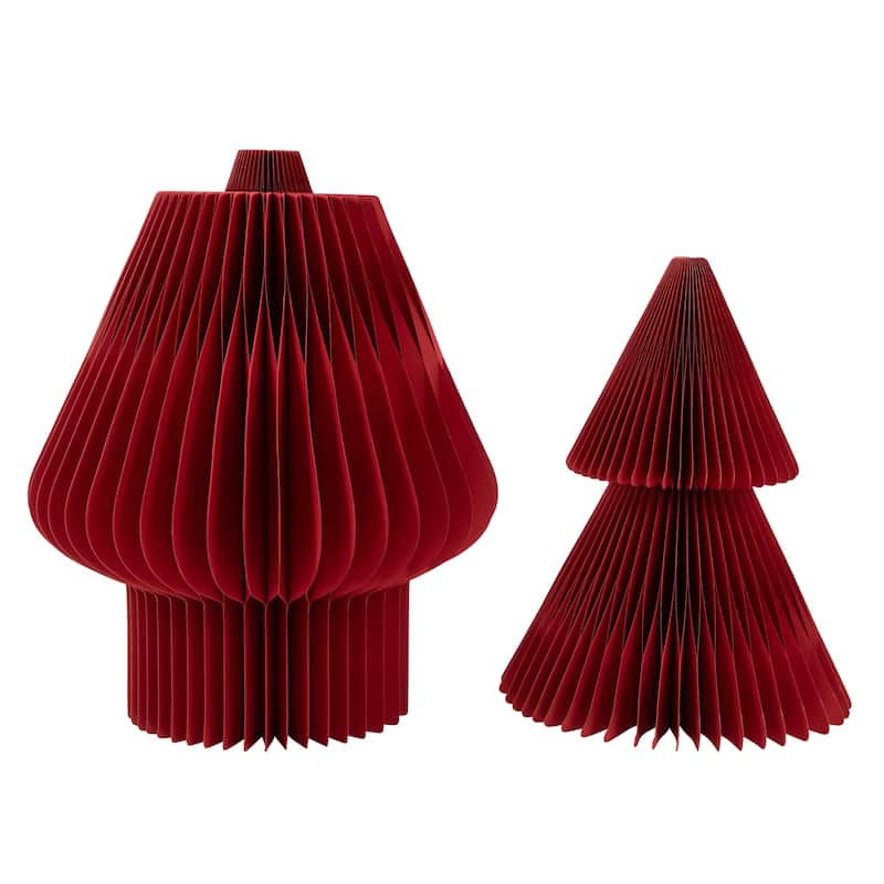 Accordion Honeycomb Foldable Paper Christmas Tree - 3' - Red