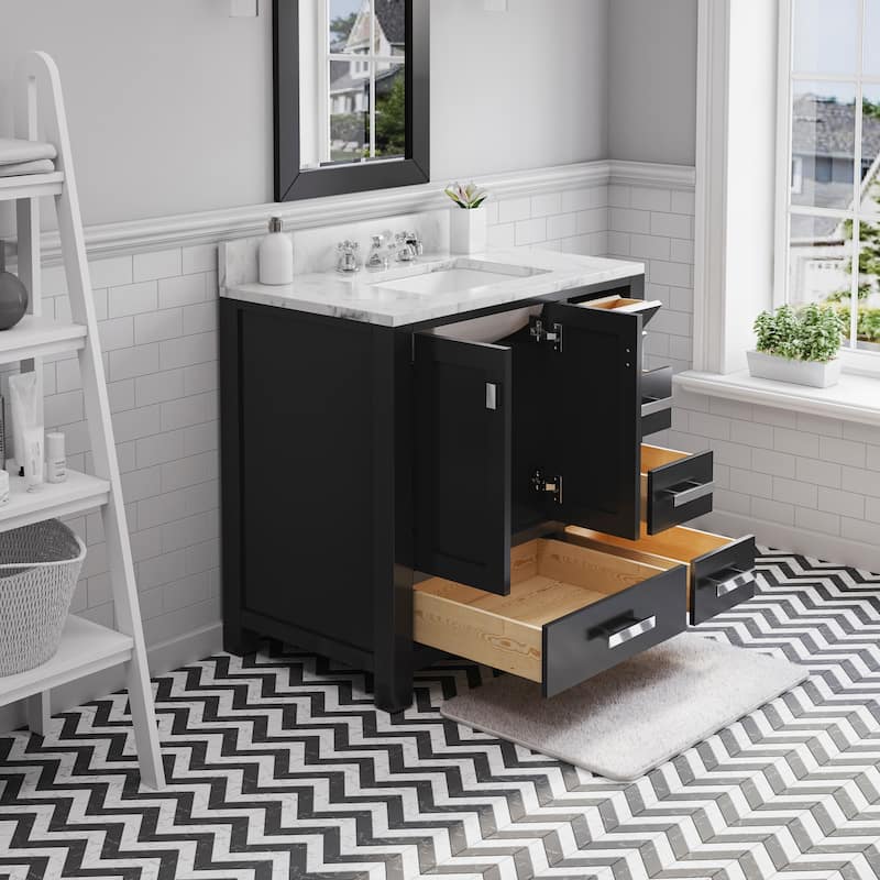 36 Inch Wide Dark Espresso Single Sink Bathroom Vanity From The Madison Collection