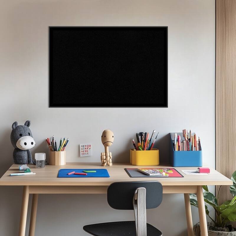 Incline Black Wood Framed Cork Board - Bulletin Board, Organization Board, Pin Board