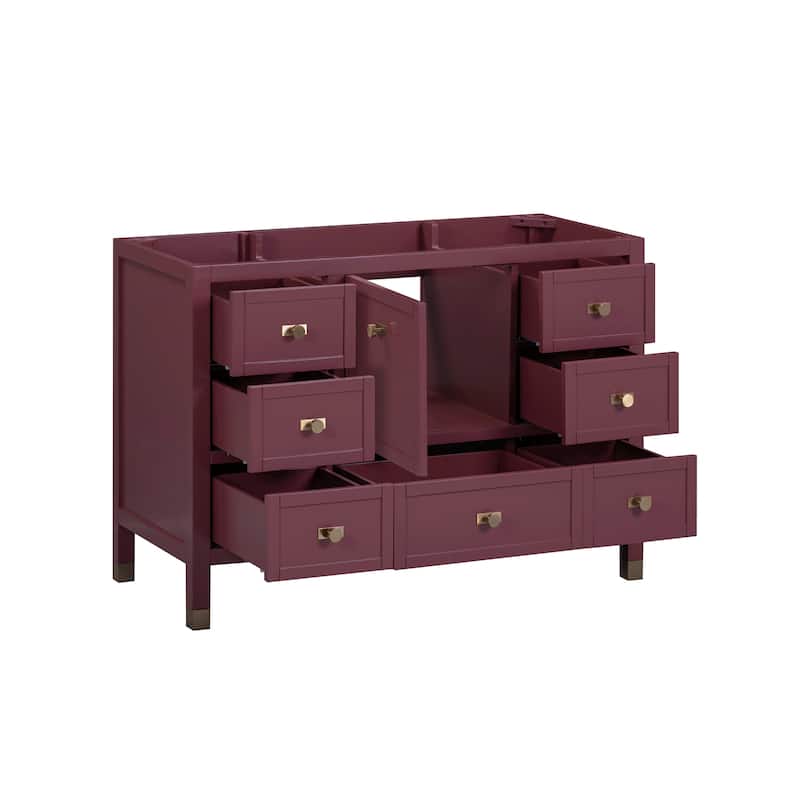 Alana Bathroom Vanity Cabinet in Burgundy Red