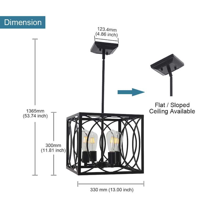 Black Farmhouse Chandelier Pendant Light Fixtures