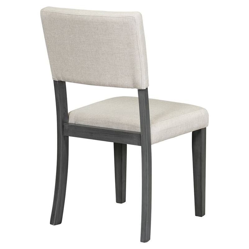 5 PCS Retro Round Dining Table Set for 4 with 4 Upholstered Chairs