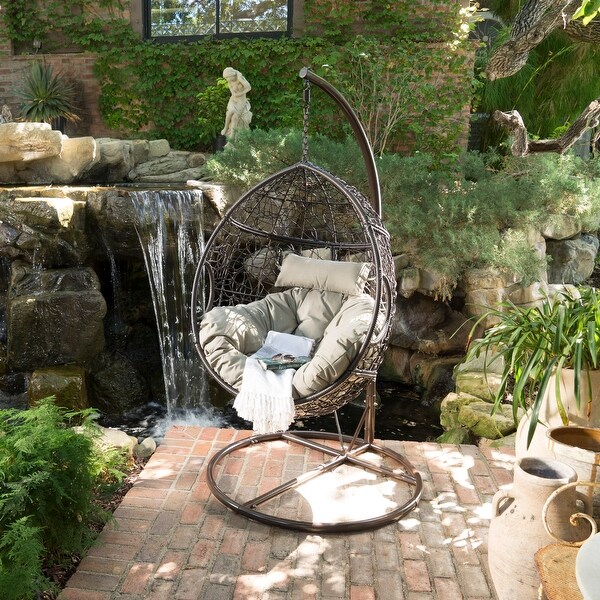 Kyle Wicker Hanging Chair Stand Not Included by Christopher Knight Home 400 lb limit