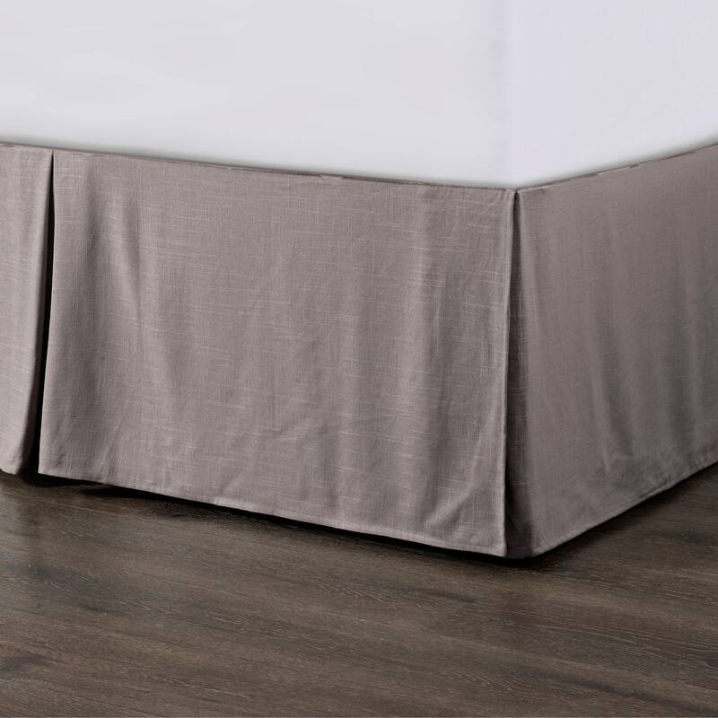 HiEnd Accents Hera Tailored Linen Bed Skirt - King - Taupe
