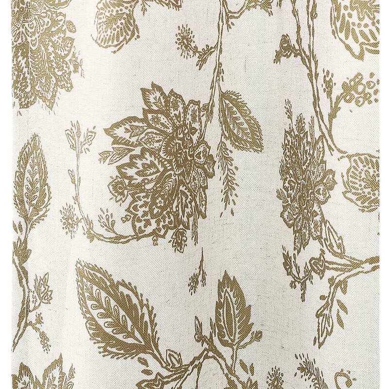 DriftAway Freda Jacobean Floral Linen Blend Blackout Window Curtain Valance - 52'' width x 24'' length - 52" width x 24 " length