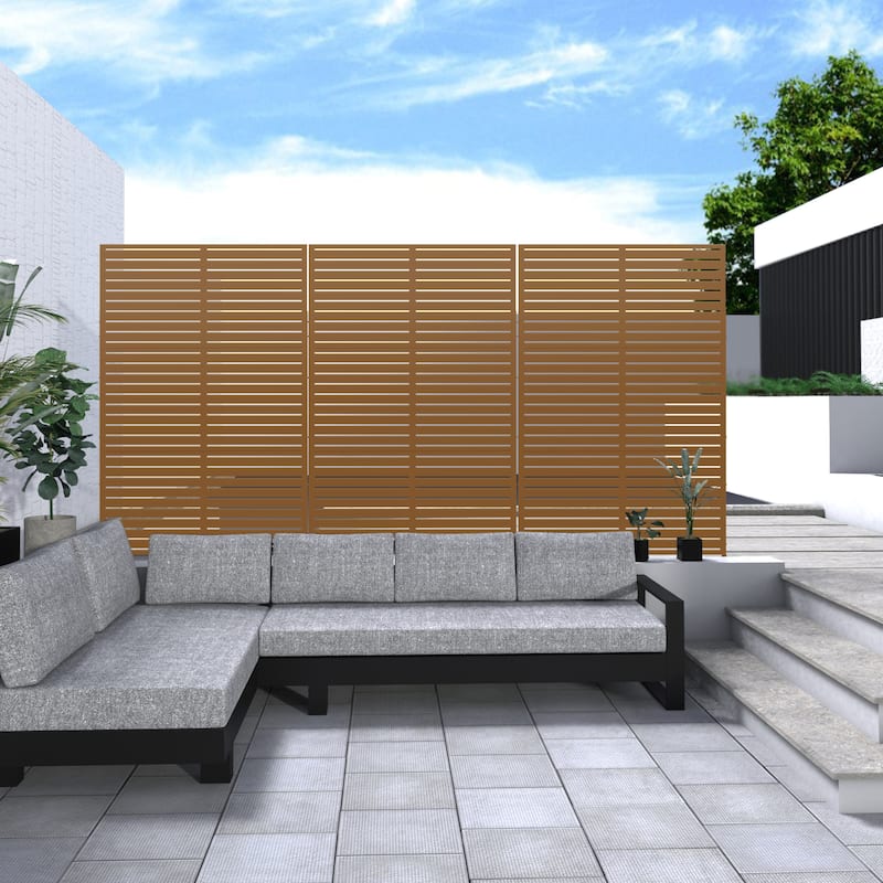 Metal Privacy Screen Wall Decoration Free Standing-6.3 ft. H X 4 ft. W