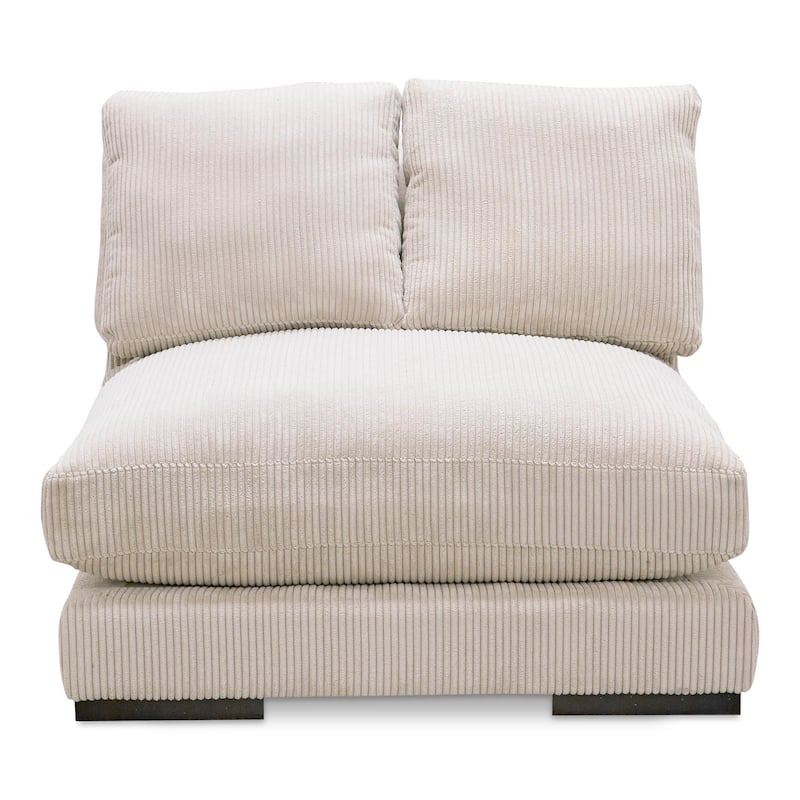 NADAAL STUDIOS Keira, Slipper Chair, Corduroy Upholstery - 41.5"W x46"D x33"H - Cappuccino