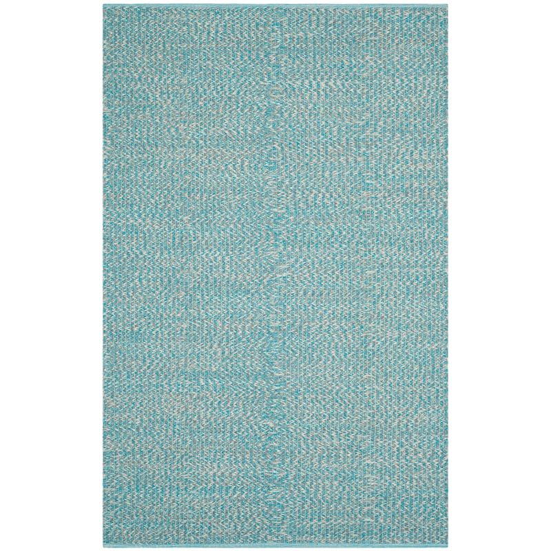 SAFAVIEH, Handmade Flatweave Montauk Gyrithe Casual Cotton Rug - 4' x 6' - Turquoise/Multi