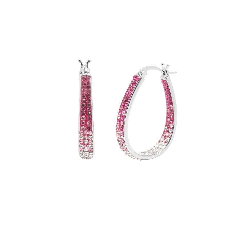 Victoria Townsend Inside Out White & Pink Crystal Hoop Earrings - Pink - White