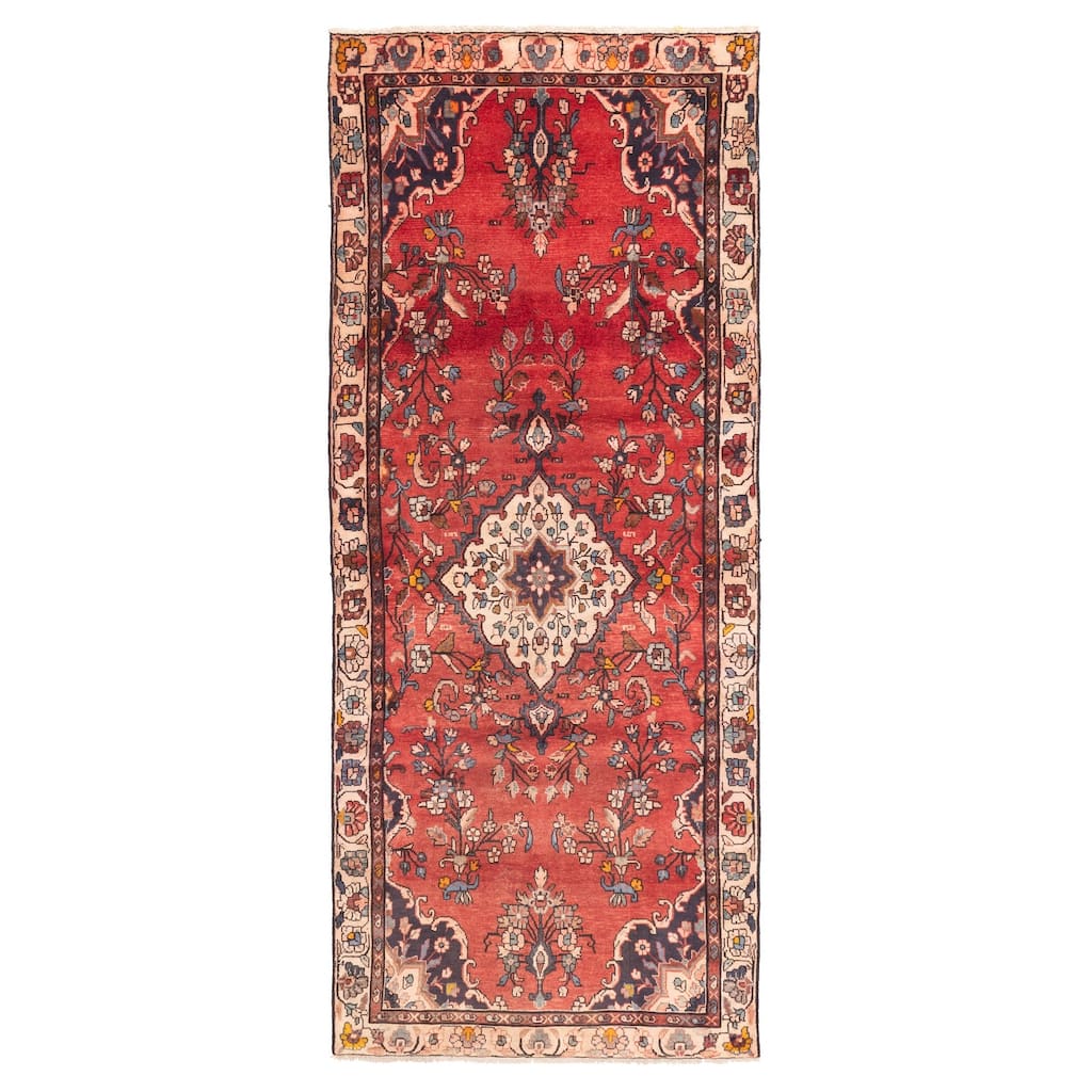 ECARPETGALLERY Hand-knotted Andelz Red Wool Rug - 3'10 x 9'9