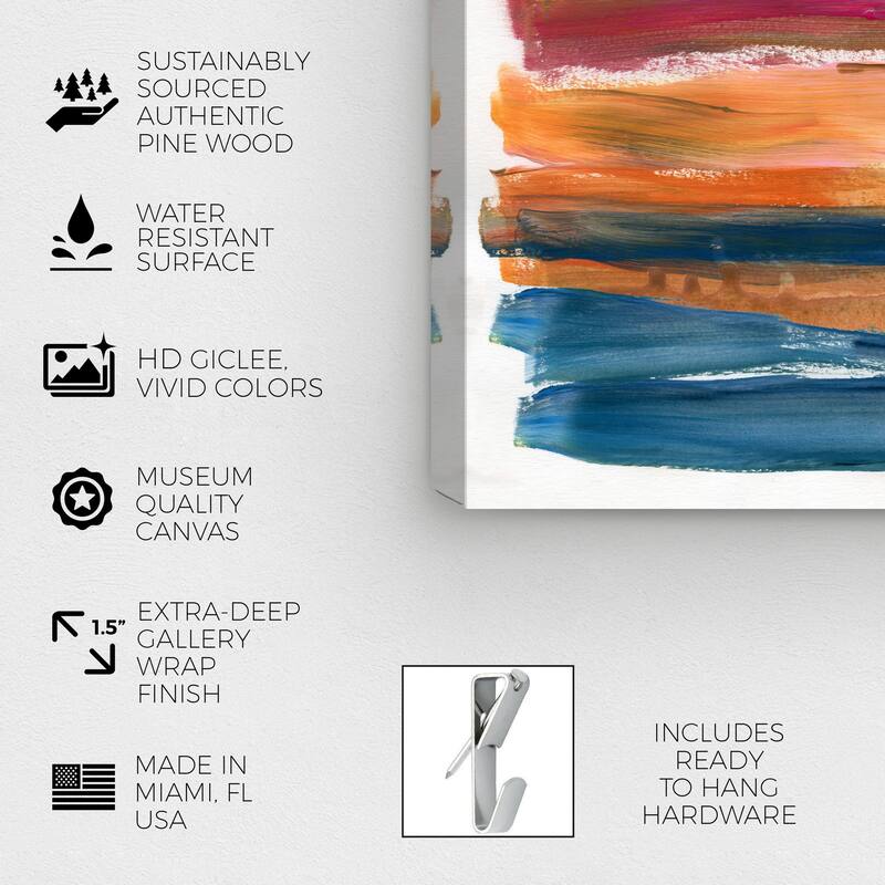Wynwood Studio Abstract Abstract Burger Sandwich Blue and Dark Blue Modern & Contemporary Wall Art Canvas Print