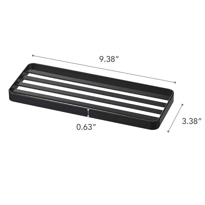 Yamazaki Home Slotted Bathroom Tray, Steel - L 3.54 x W 9.45 x H 0.59 inches