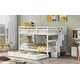 preview thumbnail 1 of 13, Multifunctional Design Bunk Bed with Twin size Trundle, Maximized Storage Space, Sturdy and Durable, White White