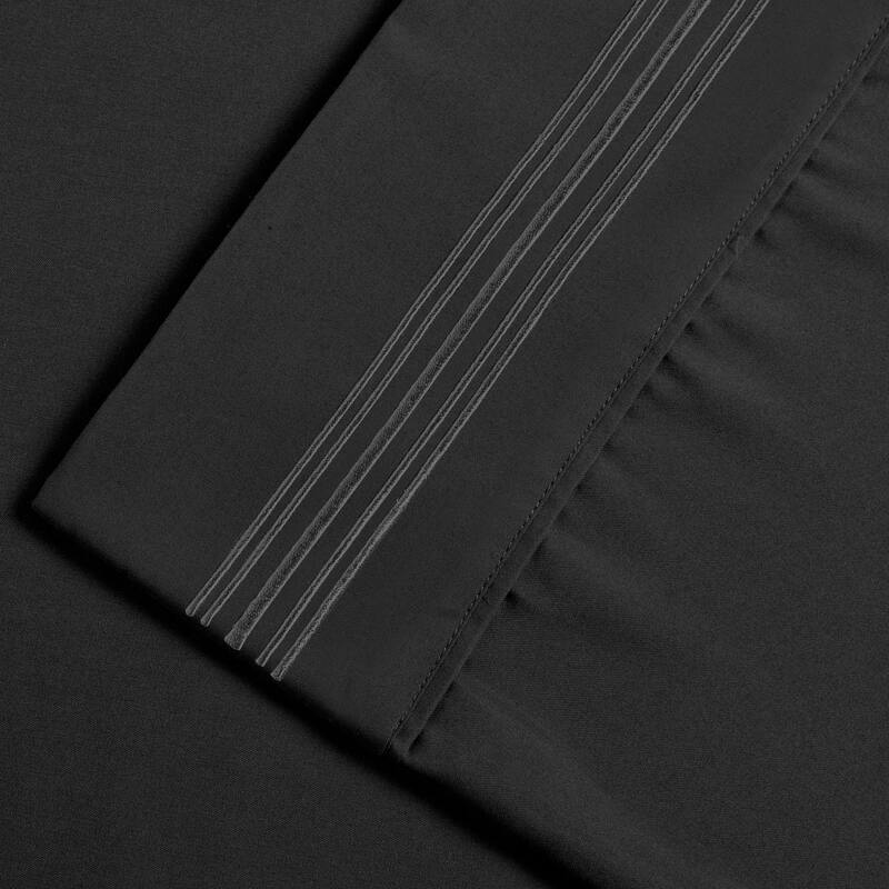 Superior Embroidered Microfiber Deep Pocket Bed Sheet Set