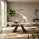 preview thumbnail 22 of 56, 110.24" Extendable Rectangular Sintered Stone Double Pedestal Dining Table Seat 8-12 Alps White