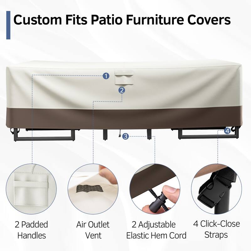 Pocassy Outdoor Sofa Lounge Chair Covers Heavy Duty Waterproof Covers.