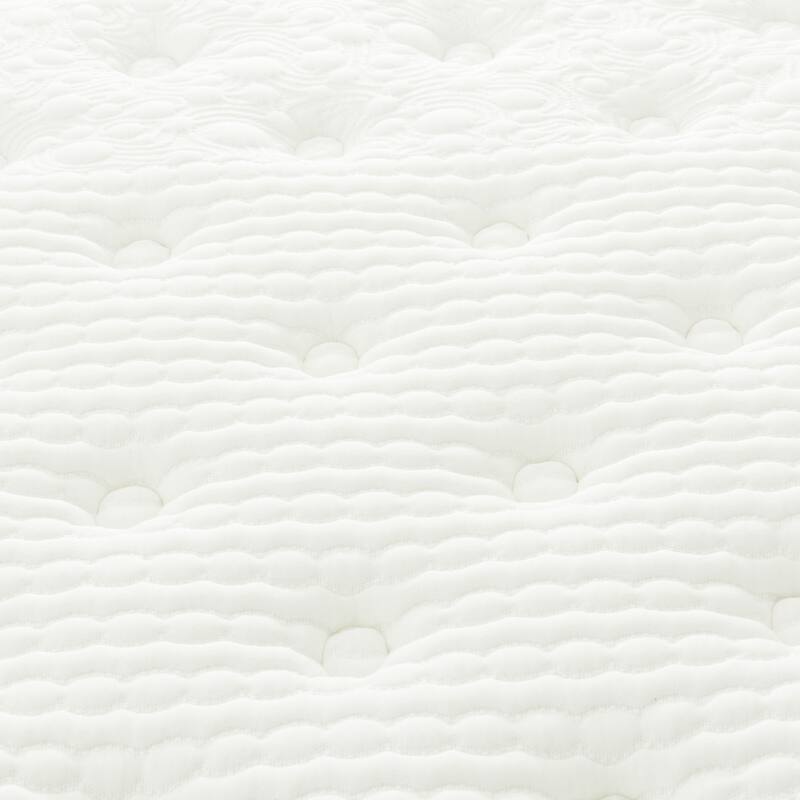 Premium 12 in. Pocket Coil Hybrid Mattress, Queen, Plush Gel Memory Foam Mattress, White/Gray