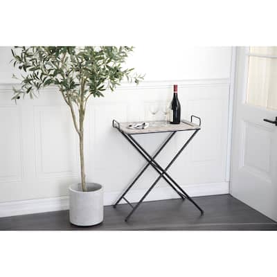 Grey Iron Farmhouse Accent Table 28 x 26 x 15 - 26 x 15 x 28