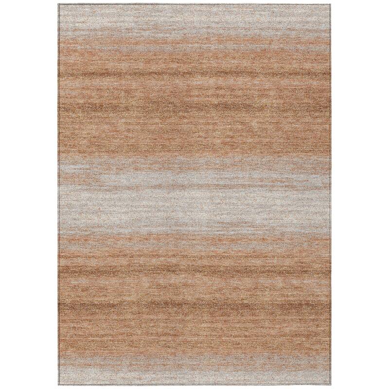 Machine Washable Indoor/ Outdoor Ombre Stripe Chantille Rug