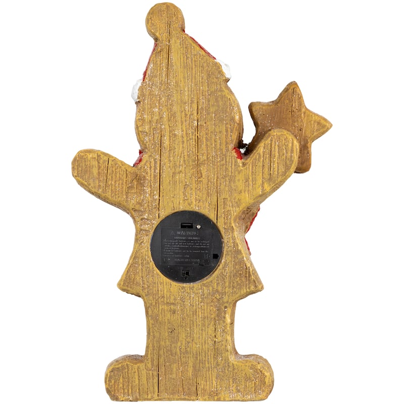 LED Lighted Gingerbread Boy with Frosted Cookie Star Christmas Figurine - 15.5"