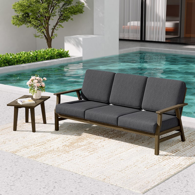 2-Piece Teak Outdoor Sofa Set with Table