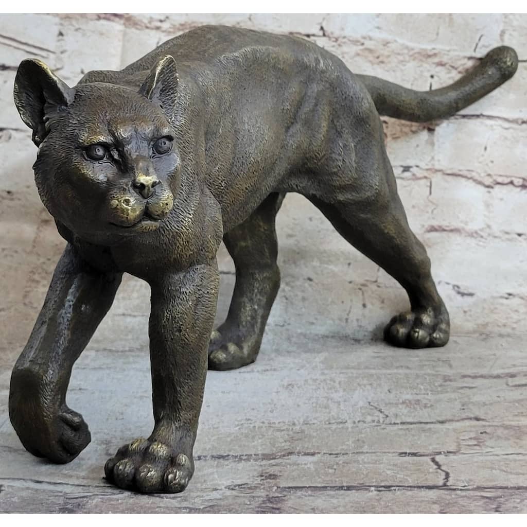 Bronze Metal Imitative Cat Kitten Housecat Sculpture Statue Figurine Feline Art Signed Original