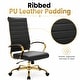 preview thumbnail 91 of 98, Benmar Ribbed Leather Executive High Back Office Chair with Gold Frame, Swivel, Tilt, Lumbar Support