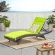 preview thumbnail 30 of 187, Salem Outdoor Wicker Adjustable Chaise Lounge with Cushion by Christopher Knight Home Grey+Green