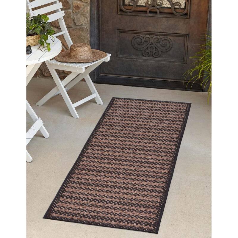 Outdoor Dimension Collection Area Rug - Brown - 2'2"x6'