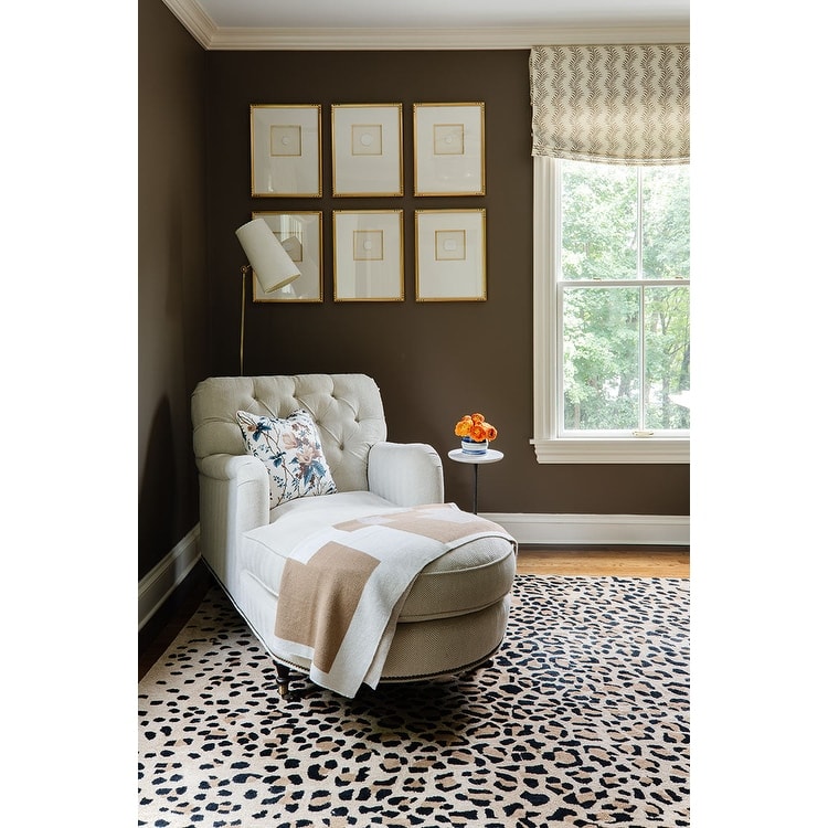 Erin Gates by Momeni Woodland Leopard Beige Hand Tufted Wool Area Rug
