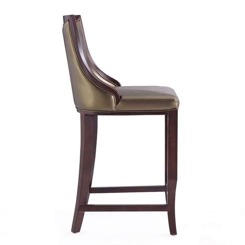 Manhattan Comfort Emperor 41 in. Walnut Beech Wood Bar Stool