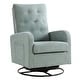 preview thumbnail 14 of 45, HOMYKA Swivel Rocking Upholstered Armchair Nursery Glider Linen Accent Chairs Linen - Green