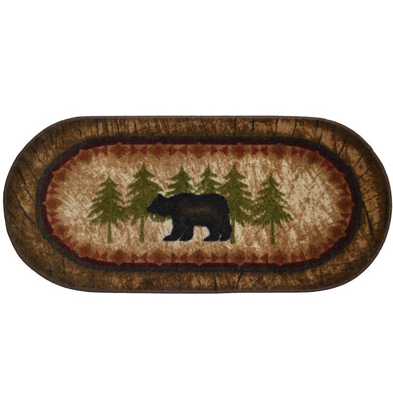 Cozy Cabin Birch Bear Washable Accent Rug - 1'8" x 3'8" - Brown