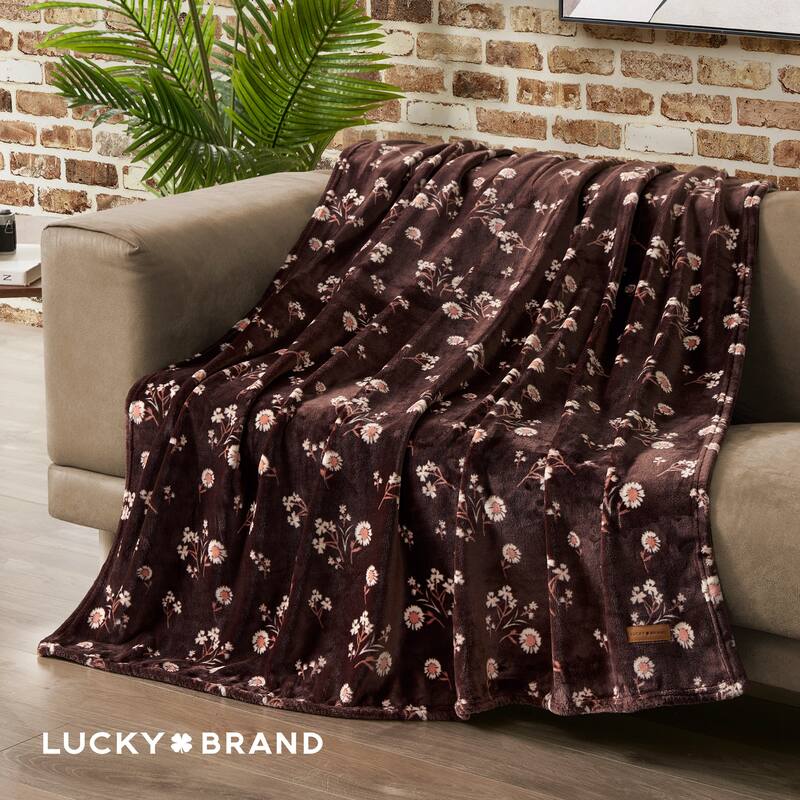 Lucky Brand Daisy Plush Throw Blanket