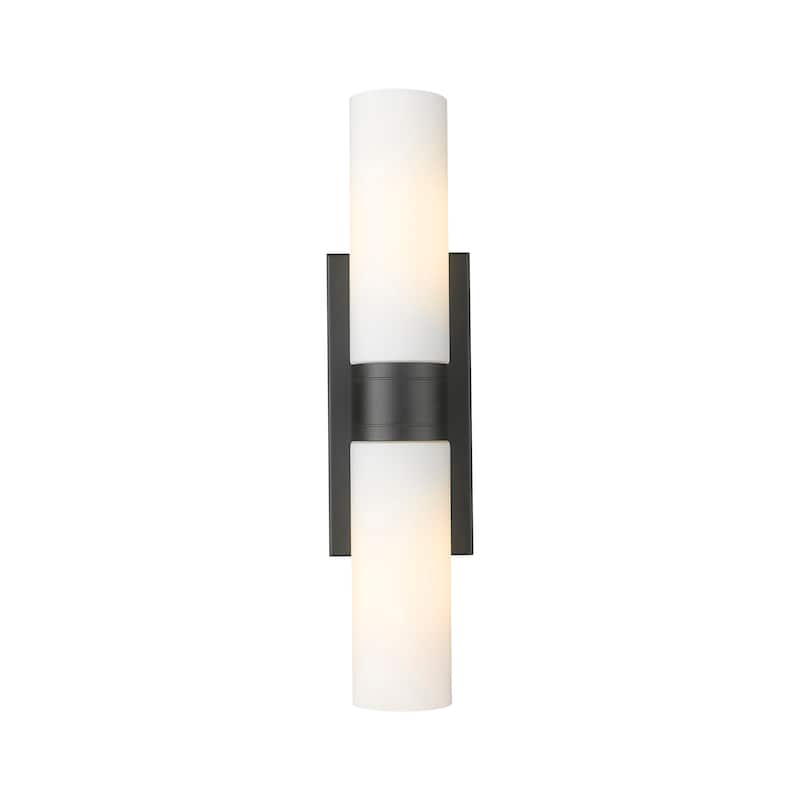 Innovations Lighting Ballston Urban - 2 Light 8" Wall-Mounted Bath Vanity Light - Matte White/Matte Black