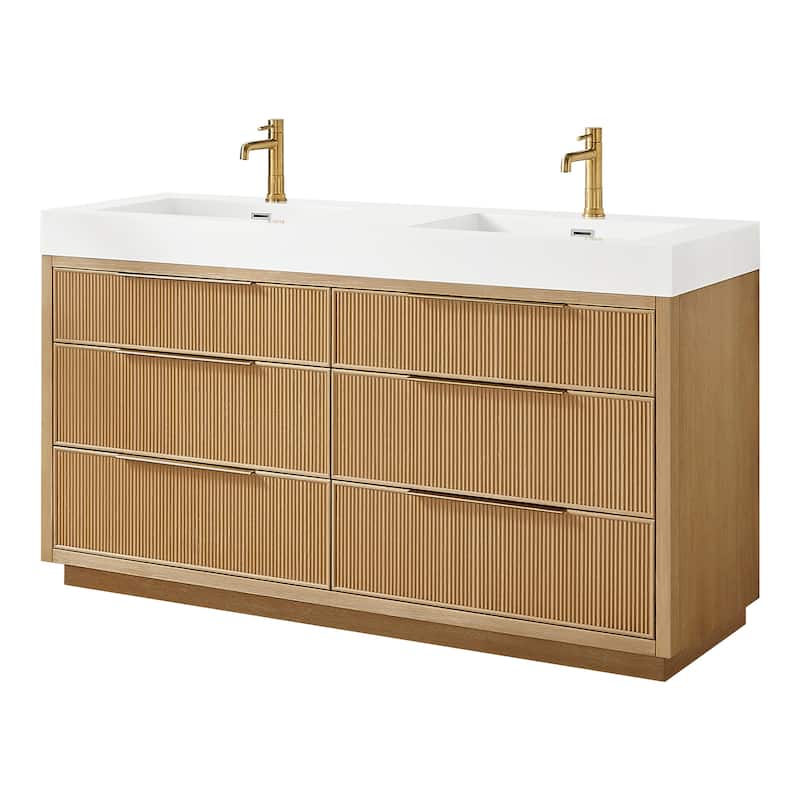 Hohhot Bath Vanity with Integrated Stone Sink Top without Mirror