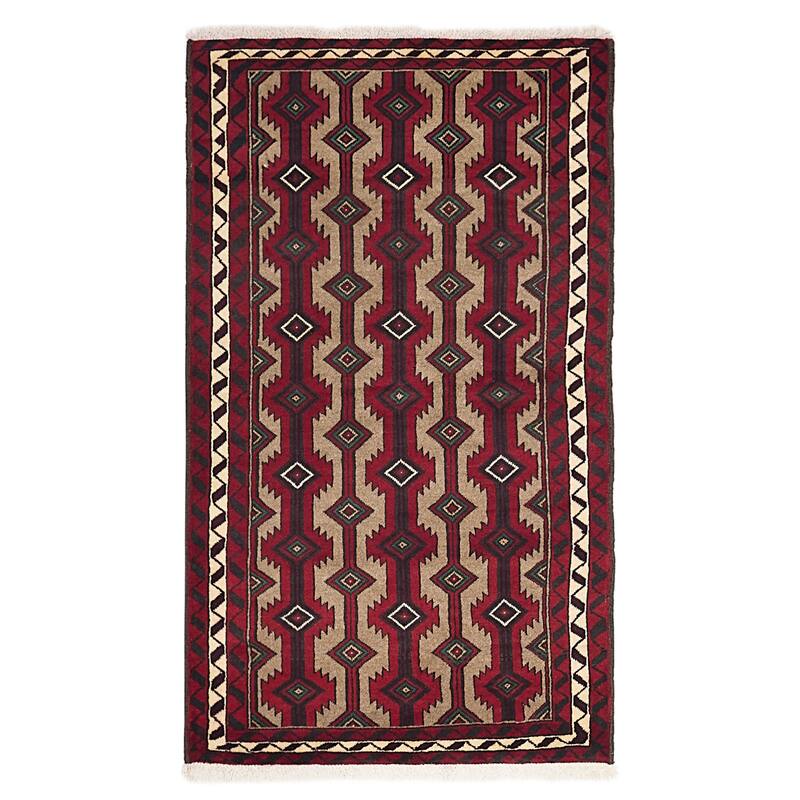 ECARPETGALLERY Hand-knotted Teimani Red Wool Rug - 3'7 x 6'1