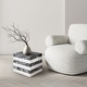 preview thumbnail 31 of 32, Felix Minimalist Marble Cube End Table, Stone Square Block Side Table, Solid Living Room Accent Pedestal