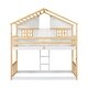 preview thumbnail 11 of 11, Playful Twin over Twin Wood House Bunk Kids Bed with Roof,Windows,Door